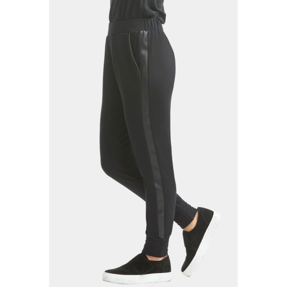TART‎ NWT Owen Pants Black Satin Stripe Jogger Pants XS Streetwear Athleisure